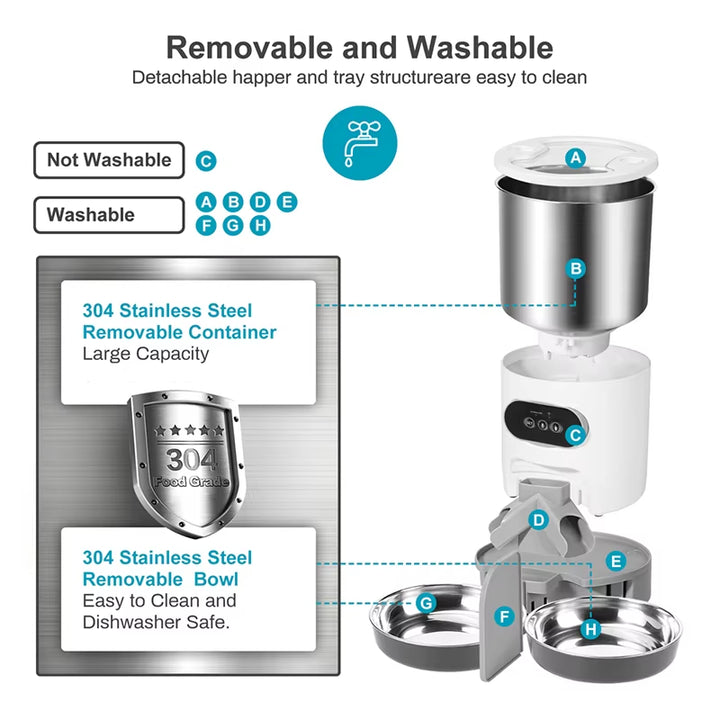 Tuya Smart APP Pet Feeder Cat and Dog Food Automatic Dispenser Suitable for Small and Medium-Sized Cats and Dogs Remote Feeding