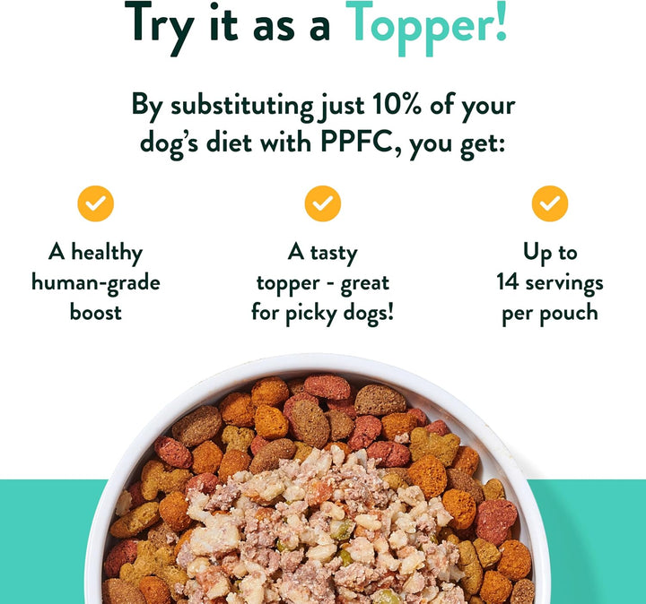 Mixed Wet Dog Food Pouches Variety Pack - Human-Grade, Gluten-Free Dog Food Toppers and Meals for Small and Large Breeds - Fresh Dog Food Made in the USA - 5-Multipack