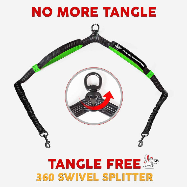 Exquisite Hands-Free Leash for Two Medium Dogs – Perfect for Active Pet Owners – Comfortable, Durable & Ideal for Running, Walking, Hiking – Premium Dual Waist Lead with Bungee – Must-Have Dog Gear