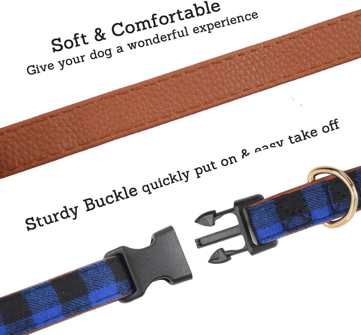 Unique Designer Soft Dog Collar Lattice, Durable Adjustable Pet Collars Plastic Buckles for Small Medium Large Dogs Outdoor (Blue, S(10-14In))