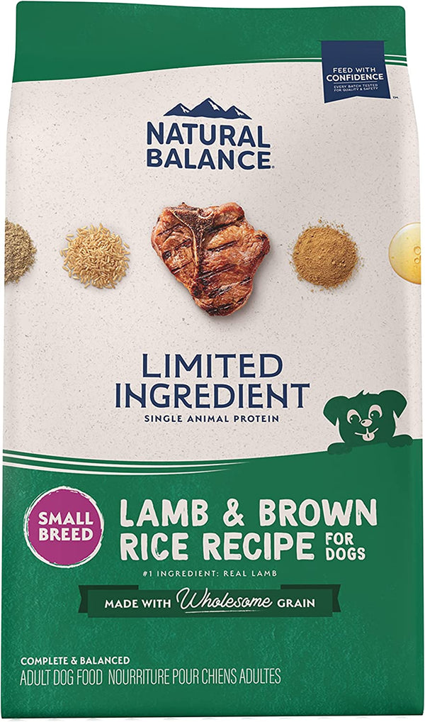 Limited Ingredient Small-Breed Adult Dry Dog Food with Healthy Grains, Lamb & Brown Rice Recipe, 4 Pound (Pack of 1)