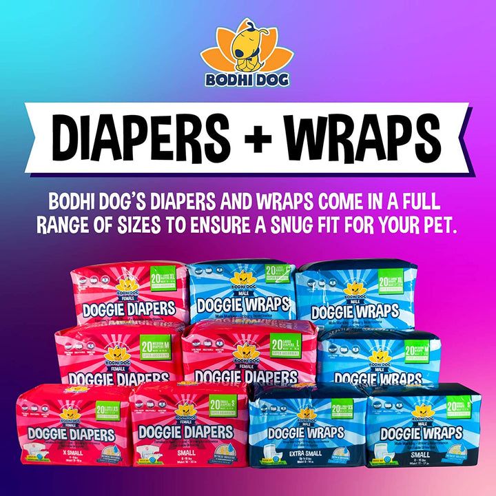 Disposable Male Dog Diapers - Super Absorbent, Leak-Proof Pee Wraps - Adjustable Fit, Comfortable Design, Advanced Moisture Control, and Wetness Indicator - Small (20 Count)