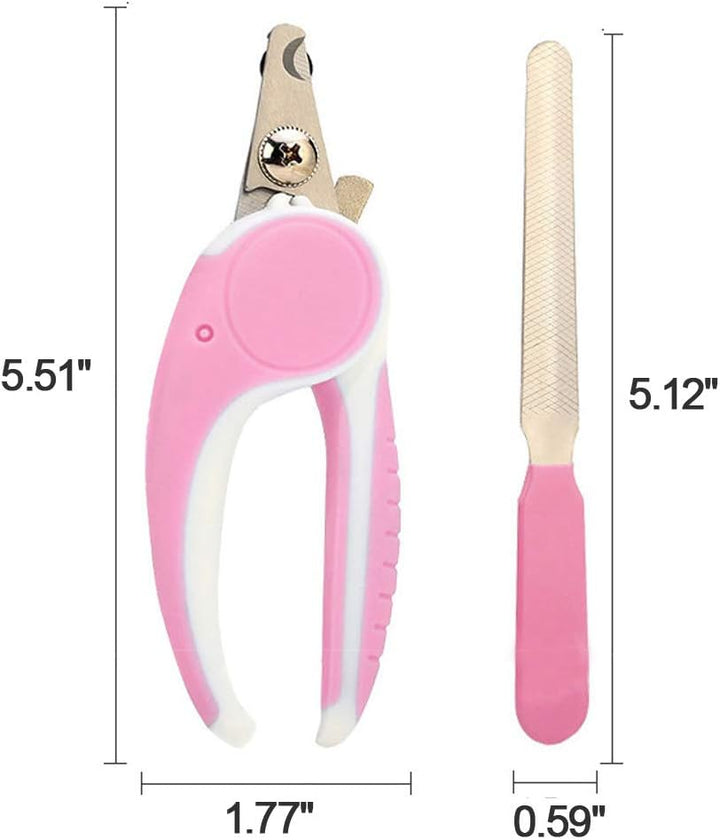 Dog Nail Clippers,Dog Nail Trimmer with Safety Guard to Avoid Over,Stainless Steel Razor Sharp Blades,Professional Grooming Tool at Home for Small Breed Dogs Cats Pink