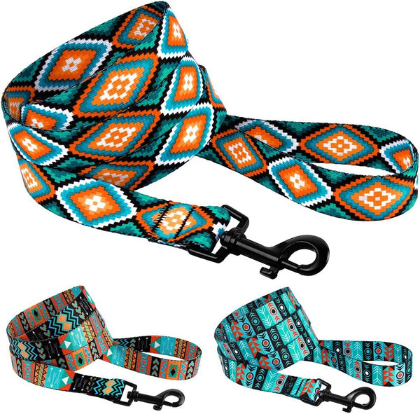 Nylon Dog Leash 5Ft Tribal Pattern Durable Walking Pet Leashes for Dogs Small Medium Large Puppy (Pattern 3, S)