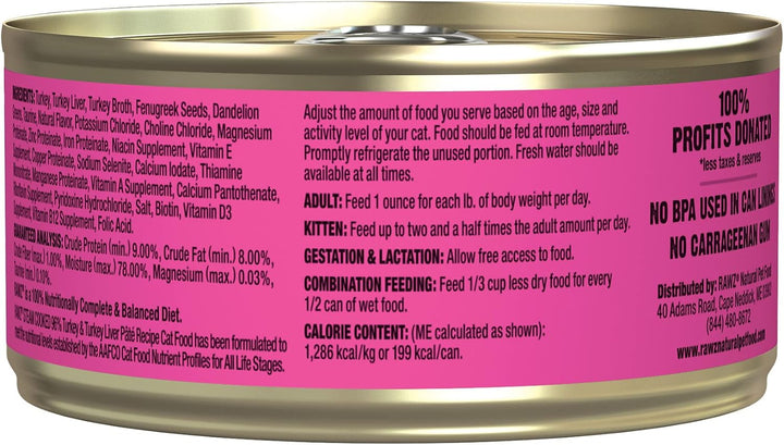 Natural Premium Pate Canned Cat Wet Food - Made with Real Meat Ingredients No BPA or Gums - 5.5Oz Cans 24 Count (Turkey & Turkey Liver)