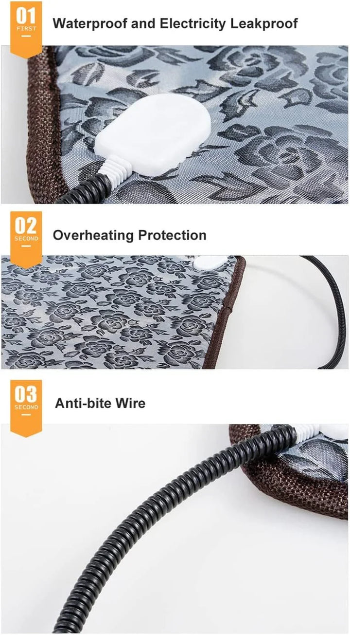 Adjustable Heating Pad for Cat Dog Pets Electric Heating Mat Warmer Bed
