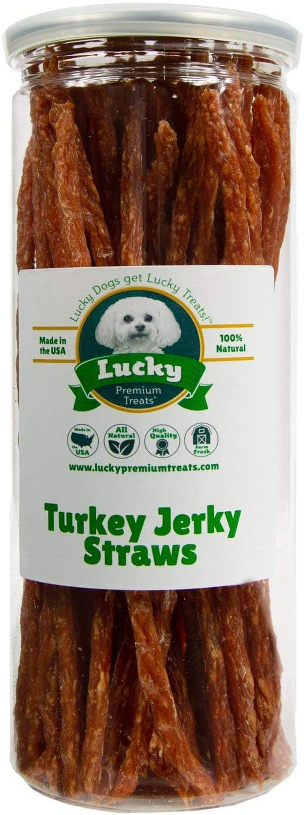 Turkey Jerky Straws – All Natural Turkey Dog Treats, Dog Chews Made with Restaurant Quality Turkey (8 Oz)