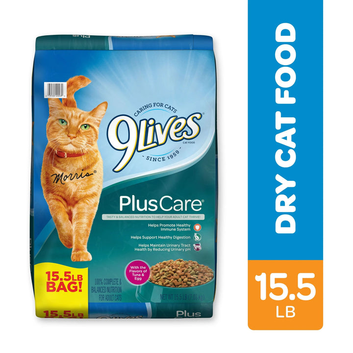 plus Care Dry Cat Food with Tuna & Egg Flavors, 15.5 Lb Bag