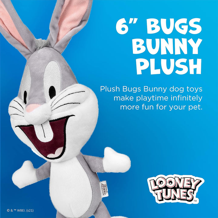 Warner Brothers Bugs Bunny Big Head Plush Dog Toy | Stuffed Animal for Dogs, Small Squeaky Dog Chew Toy |Small 6-Inch Dog Toy for All Dogs