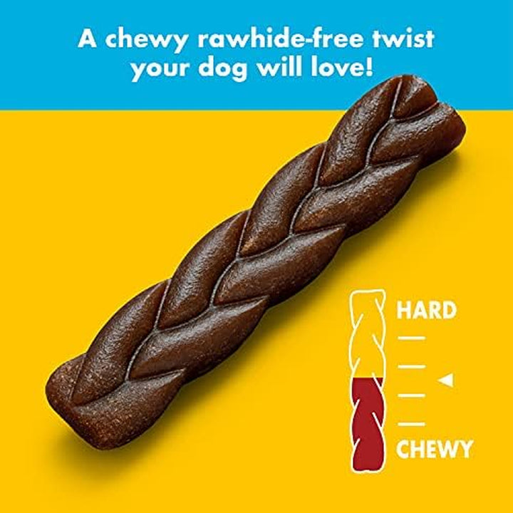 6-Inch Dog Chew Braids, Made in the USA, All Natural Rawhide-Free Highly-Digestible Treats, Chicken Delight - 7 Count