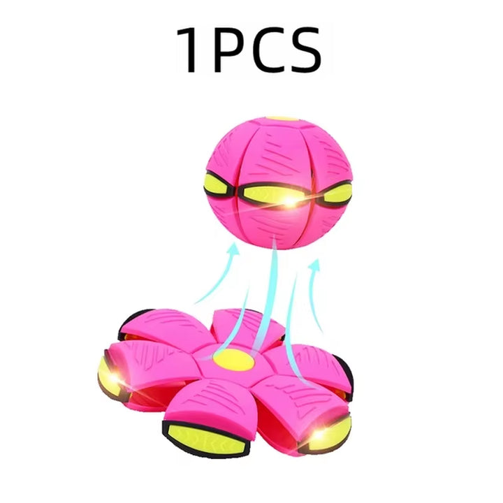 Dog Toys Flying UFO Morph Ball Outdoor Interactive Training Pet Toys Fun Throwing Bouncy Balls Decompression Dog Accessories
