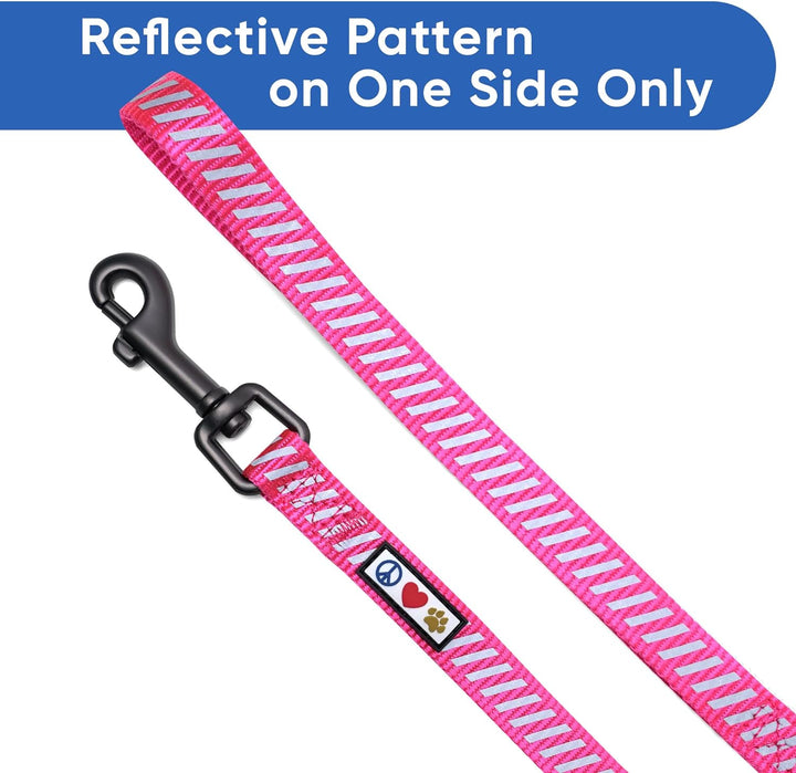 Pet Leash - Reflective Dog Leash | Comfortable Handle, Heavy Duty, Highly Visible Threads | 6 Foot Pink Dog Training Leash