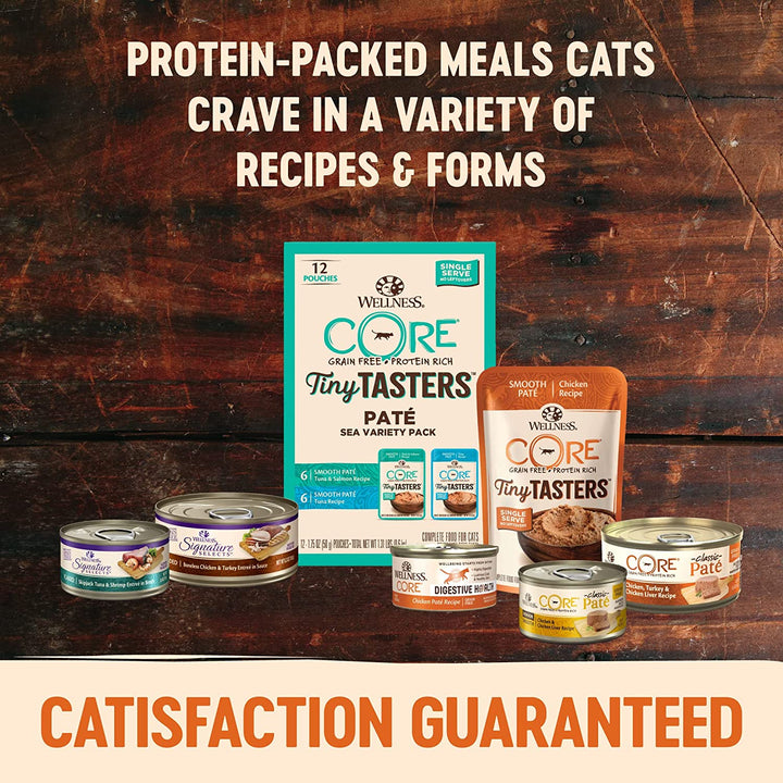 CORE Signature Selects Shredded Adult Wet Cat Food, Natural, Protein-Rich, Grain Free, 2.8 Ounce, 12 Pack (Chicken & Beef Entree)