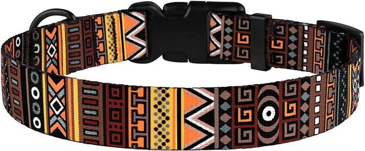 Tribal Dog Collar Aztec Pattern Adjustable Nylon Pet Collars for Small Medium Large Dogs Puppy (Pattern 3, Neck Fit 18"-26")
