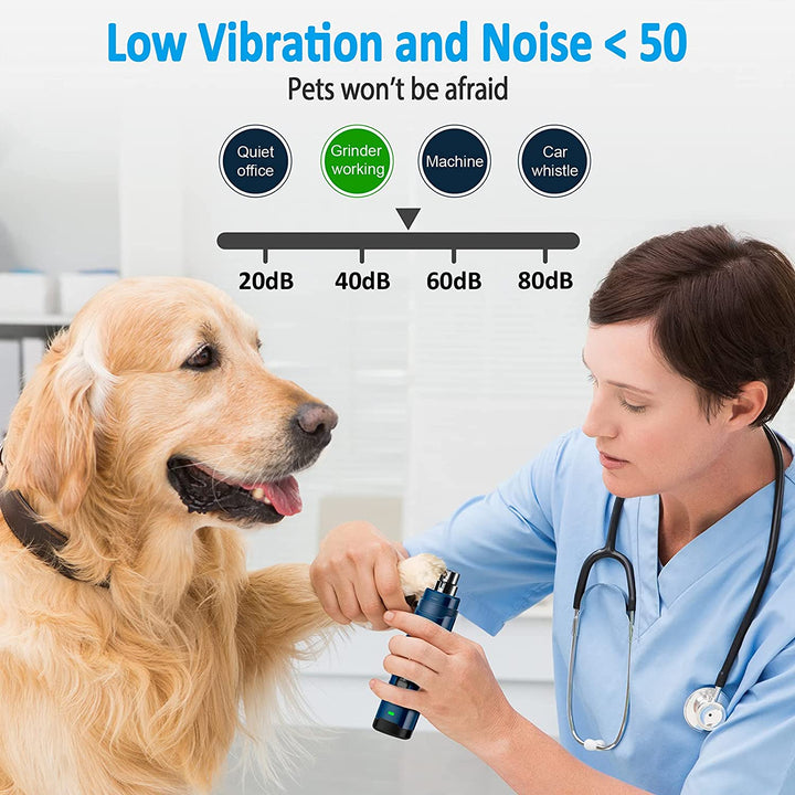 Dog Nail Trimmers, Rechargeable Electric Pet Nail Grinder, 2-LED Electric Dog & Cat Nail Grinder ,Quiet Design,2-Speed