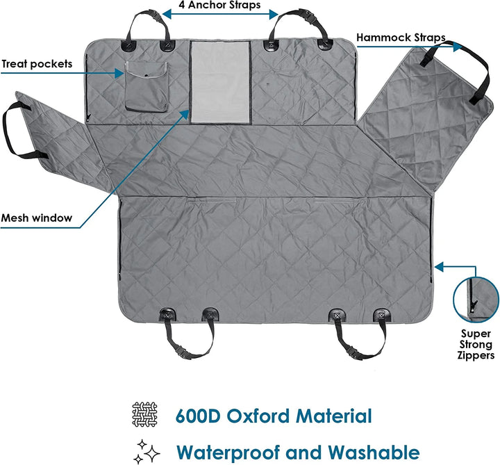 Dog Car Seat Cover, Nonslip, Scratchproof & Waterproof