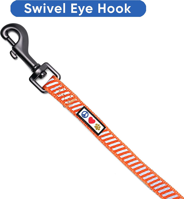 Pet Leash Puppy Leash Reflective Dog Leash | Comfortable Handle a Heavy Duty with Highly Visibility Threads | Reflective Dog Training Leash - 6 Foot Orange Dog Leash