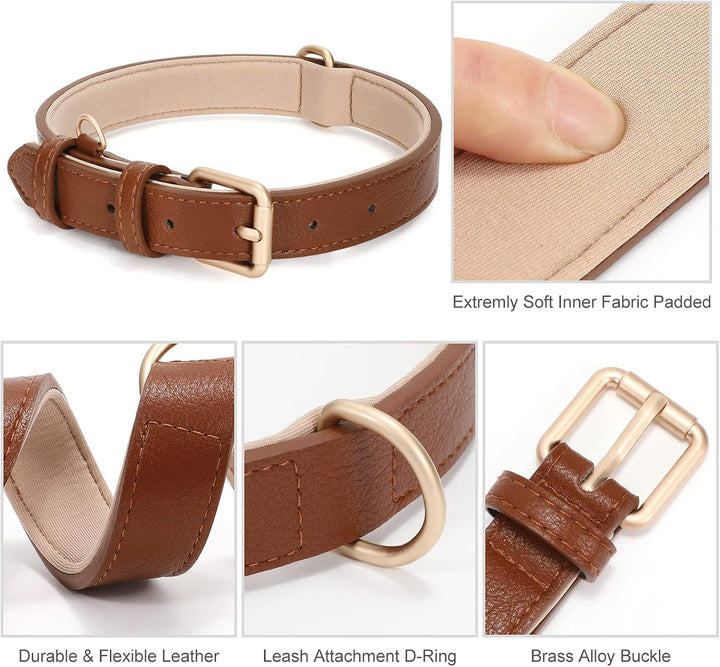 Leather Dog Collar for Small Medium Large Dog