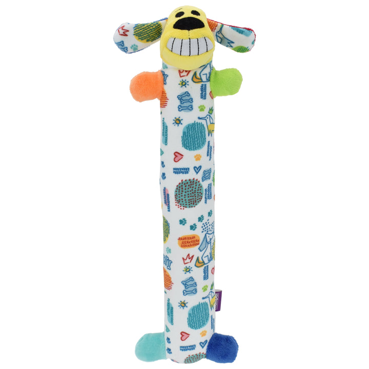 (2 Pack)  Plush Smiling Dog Toy, Medium Size, Squeaker