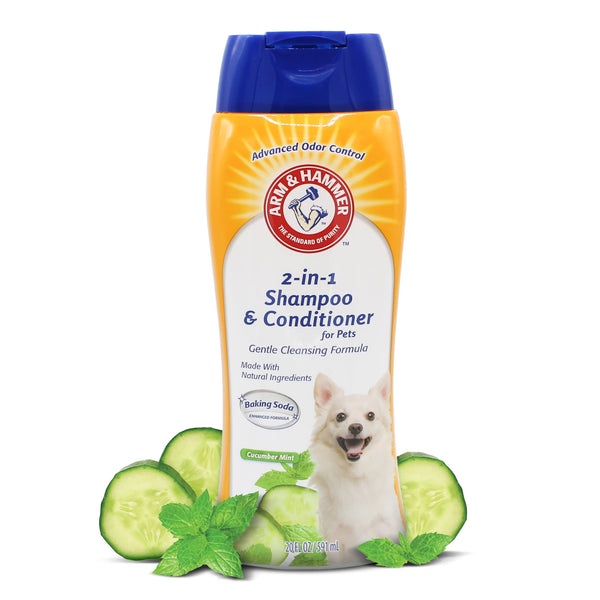 Revitalize Your Pup with 2-in-1 Cucumber Mint Dog Shampoo - 20 Oz