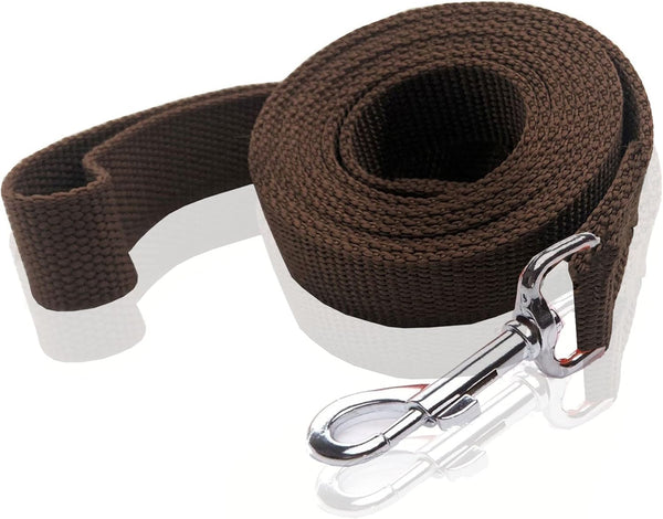 Nylon Dog Leash 16 Feet Long, Walking Training Dog Leashes for Medium Large Dogs(1" X 16 Ft, Brown)