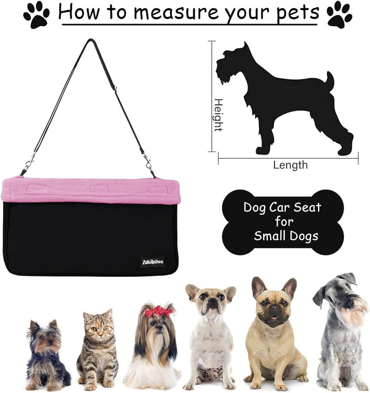 Portable Car Dog Booster Seat, Breathable Pet Carrier with Seat Belt, Safety Travel Lookout 16-In