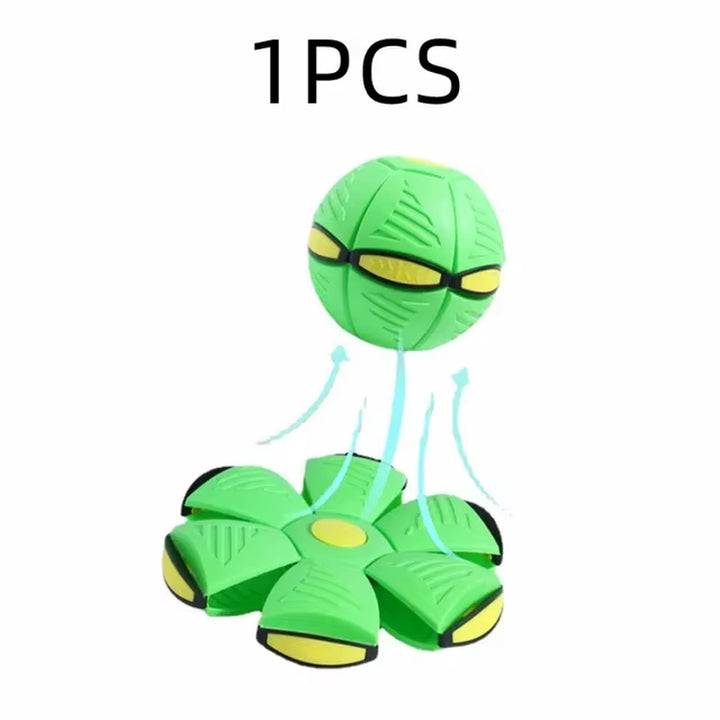 Dog Toys Flying UFO Morph Ball Outdoor Interactive Training Pet Toys Fun Throwing Bouncy Balls Decompression Dog Accessories