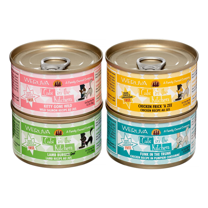 (12 Pack)  Cats in the Kitchen Cuties Variety Pack Grain-Free Wet Cat Food, 3.2 Oz. Cans