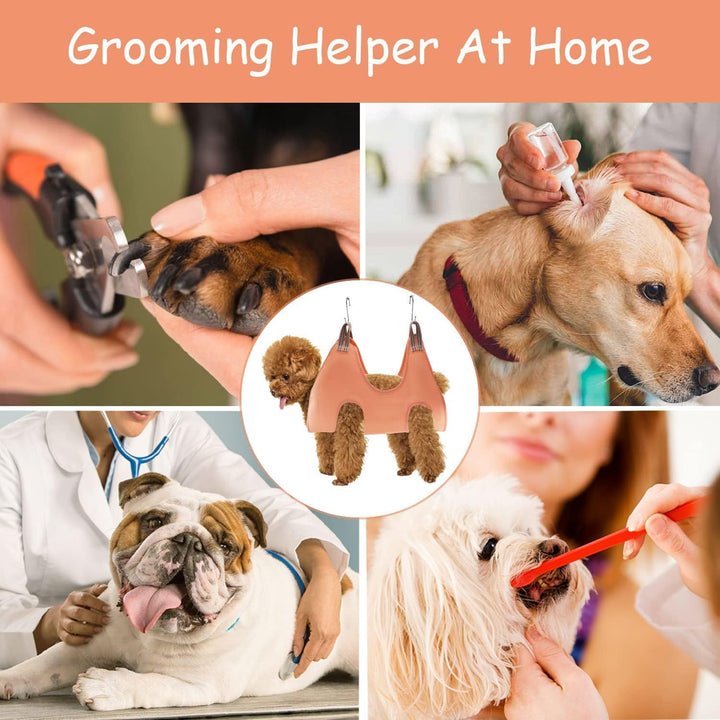 Pet Grooming Hammock Harness - Breathable & Comfortable Dog Hammock Restraint Bag, Professional Pet Groomers Helper - with Nail Trimmer/Comb for Bathing,Shaving,Nail Trimming & Ear Care