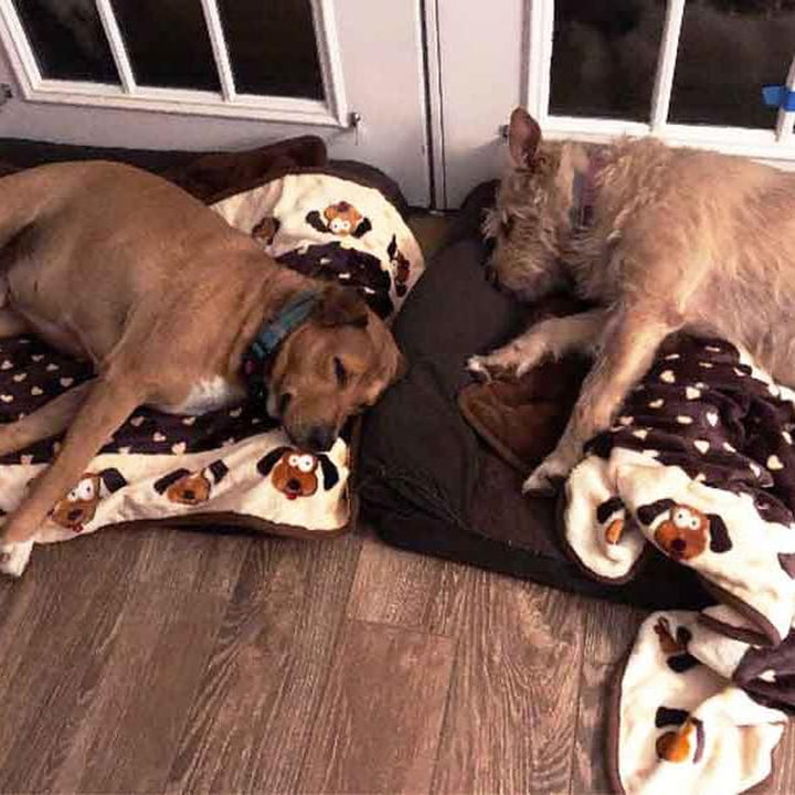 Snuggle Puppy Soft Dog Blanket for Small & Large Dogs | Plush Pet Throw for Couch, Bed & Crate | Long-Lasting, Machine Washable Fleece Puppy Blanket – Warm & Cozy for Cats & Dogs (Brown Pattern)