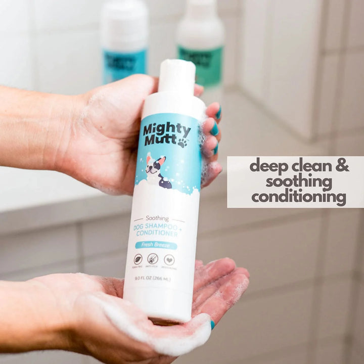 Natural Hypoallergenic Dog Shampoo & Conditioner - Soothing Anti-Itch Formula for Smelly Dogs - 9 Oz