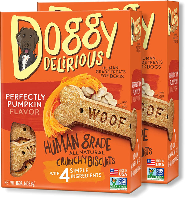 Crunchy Dog Treats – for All Pet Sizes, Breeds – All-Natural Puppy Treat – 100% Human-Grade – Delicious Pet Treat Bones, Snacks for Dogs – Pumpkin