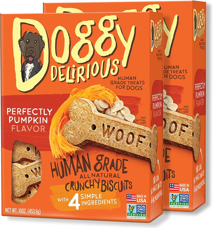 Crunchy Dog Treats – for All Pet Sizes, Breeds – All-Natural Puppy Treat – 100% Human-Grade – Delicious Pet Treat Bones, Snacks for Dogs – Pumpkin
