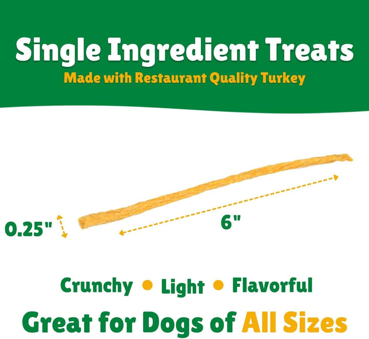 Turkey Jerky Straws – All Natural Turkey Dog Treats, Dog Chews Made with Restaurant Quality Turkey (8 Oz)