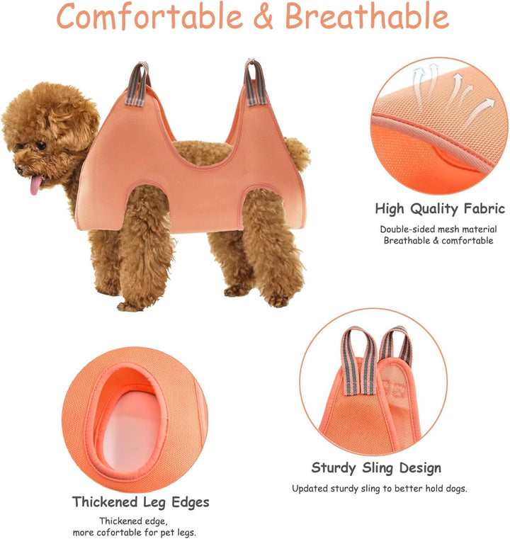 Pet Grooming Hammock Harness - Breathable & Comfortable Dog Hammock Restraint Bag, Professional Pet Groomers Helper - with Nail Trimmer/Comb for Bathing,Shaving,Nail Trimming & Ear Care