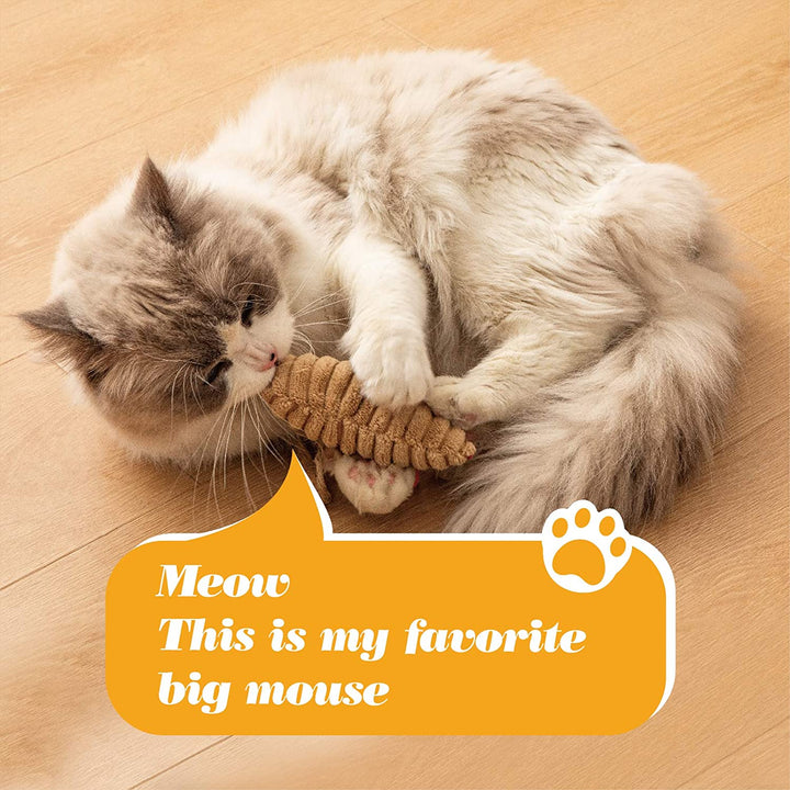 Organic Silvervine Catnip Toys - Plush Cat Chew Interactive Toys (Multicolor 5Pcs Mice) for Indoor Cats & Kittens over 6 Months Old