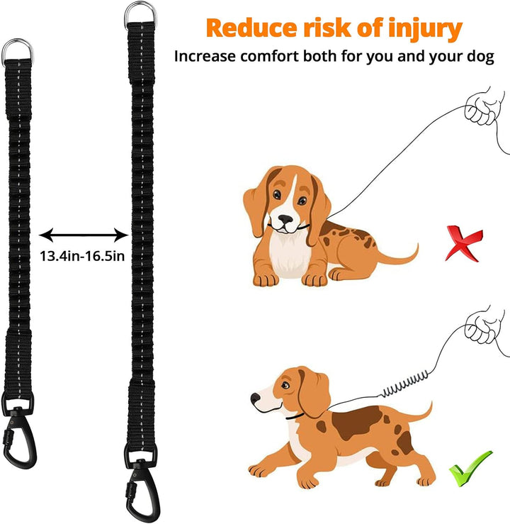 Long Dog Leash 30 FT: Heavy Duty Rope Leashes for Dogs Training with Swivel Lockable Hook Reflective Threads Bungee and Padded Handle - Dog Lead for Large Small Medium Dogs outside Walking Hiking