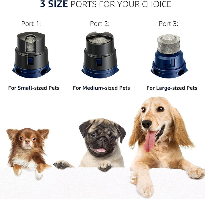 Dog Nail Grinder with 2 LED Light - Super Quiet Run for 15H Pet Nail Trimmer, 2-Speed Powerful Motor Pet Nail Grinder for Large Medium Small Dogs and Cats (Blue)