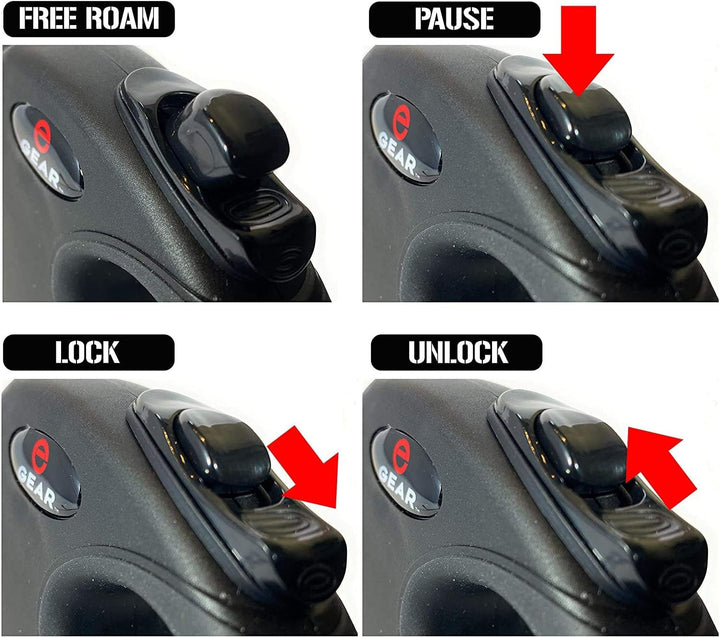 Retractable Dog Leash for Large and Medium Dogs with Locking Carabiner | Heavy Duty 16 Ft Strong Reflective Polyester Webbing, 1-Button Break & Lock, Anti-Slip Handle, Tangle Free