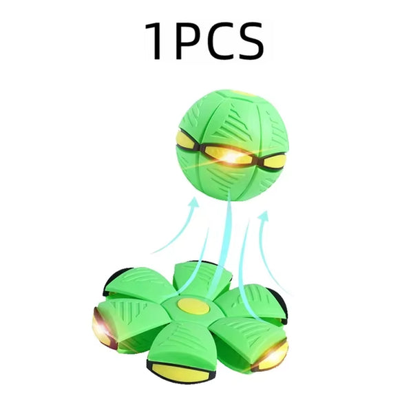 Dog Toys Flying UFO Morph Ball Outdoor Interactive Training Pet Toys Fun Throwing Bouncy Balls Decompression Dog Accessories