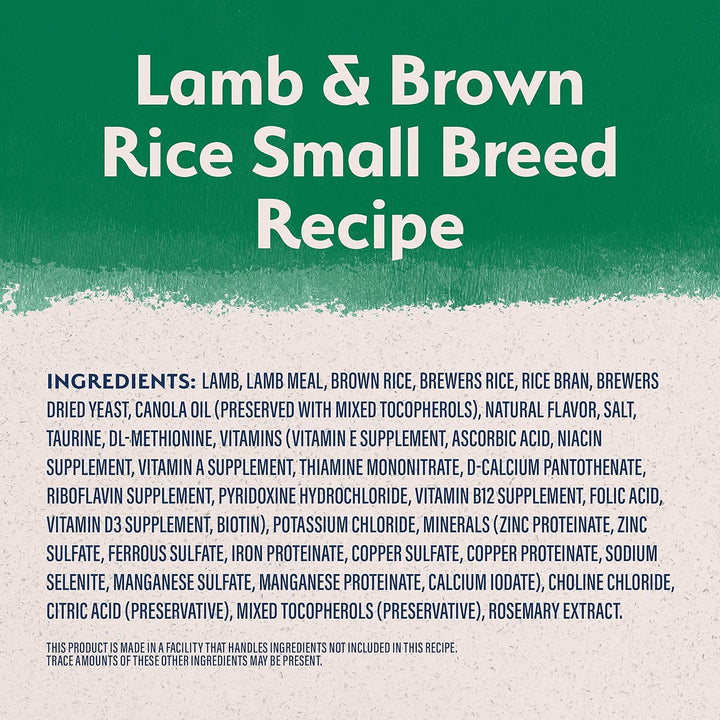 Limited Ingredient Small-Breed Adult Dry Dog Food with Healthy Grains, Lamb & Brown Rice Recipe, 4 Pound (Pack of 1)