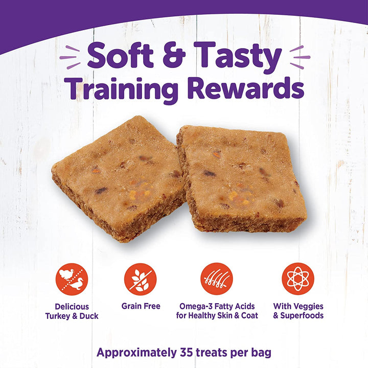 Rewarding Life Dog Treats, Natural, Training Treat, Grain Free, Soft Turkey & Duck (6 Ounce Bag)