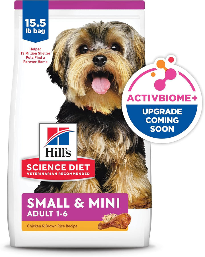 Small & Mini, Adult 1-6, Small & Mini Breeds Premium Nutrition, Dry Dog Food, Chicken & Brown Rice, 15.5 Lb Bag