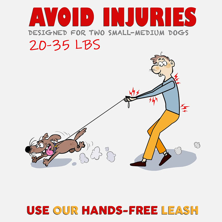 Exquisite Hands-Free Leash for Two Medium Dogs – Perfect for Active Pet Owners – Comfortable, Durable & Ideal for Running, Walking, Hiking – Premium Dual Waist Lead with Bungee – Must-Have Dog Gear