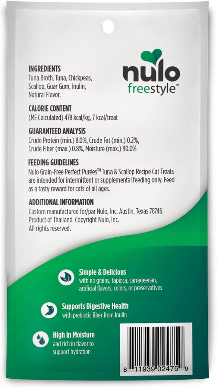 Freestyle Grain-Free Perfect Purees Premium Wet Cat Treats, Squeezable Meal Topper, High Moisture Content to Support Hydration, 0.5 Ounces Each