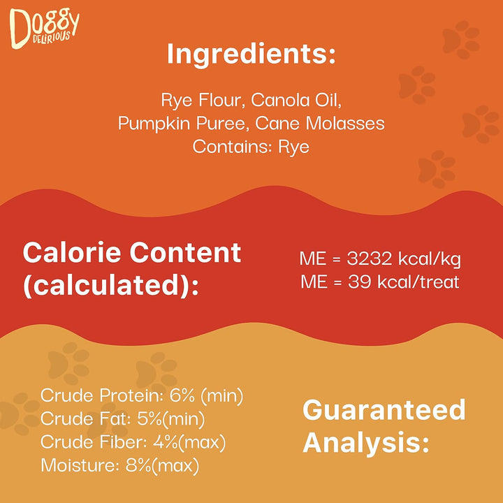Crunchy Dog Treats – for All Pet Sizes, Breeds – All-Natural Puppy Treat – 100% Human-Grade – Delicious Pet Treat Bones, Snacks for Dogs – Pumpkin
