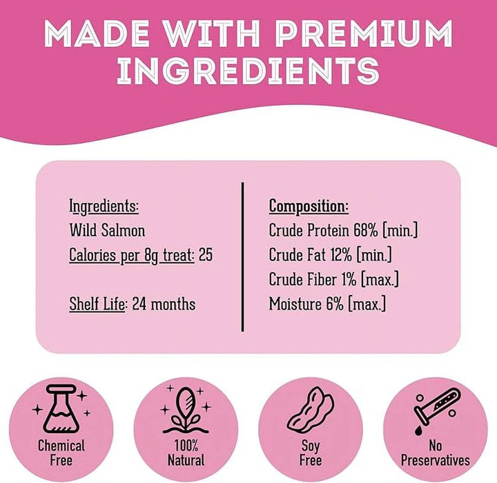 Wild Salmon Treats for Dogs & Cats (3 Oz, Pack of 1)
