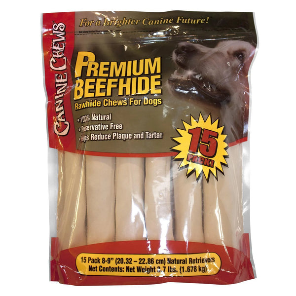 Premium All-Natural Beef Hide Canine Retrievers (15 Ct.)