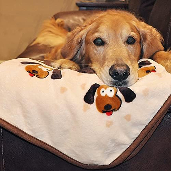 Snuggle Puppy Soft Dog Blanket for Small & Large Dogs | Plush Pet Throw for Couch, Bed & Crate | Long-Lasting, Machine Washable Fleece Puppy Blanket – Warm & Cozy for Cats & Dogs (Brown Pattern)
