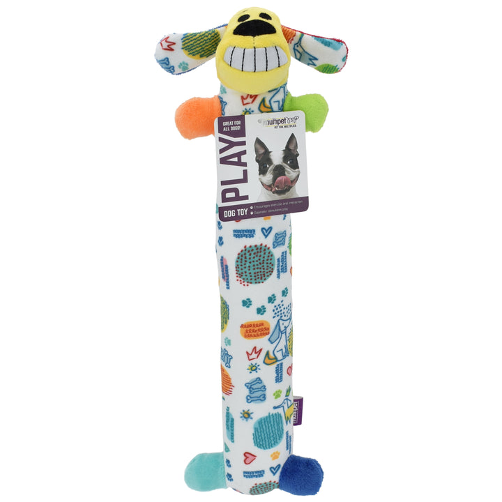 (2 Pack)  Plush Smiling Dog Toy, Medium Size, Squeaker
